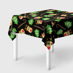 Скатерть для стола Олени, елки и карамель, цвет: 3D-принт — фото 2