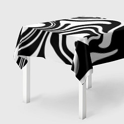 Скатерть для стола Черно-белые полосы Black and white stripes, цвет: 3D-принт — фото 2