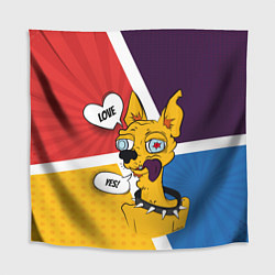 Скатерть для стола Comics Пес Dog Love Yes, цвет: 3D-принт