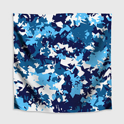Скатерть для стола Сине-бело-голубой камуфляж, цвет: 3D-принт