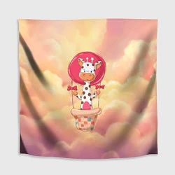 Скатерть для стола Жираф на воздушном шаре, цвет: 3D-принт