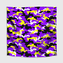 Скатерть для стола Камуфляж Фиолетово-Жёлтый, цвет: 3D-принт