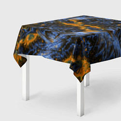 Скатерть для стола Оранжево-Синяя Вулканическая Лава, цвет: 3D-принт — фото 2