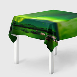 Скатерть для стола Абстрактное полярное сияние - Зелёный, цвет: 3D-принт — фото 2