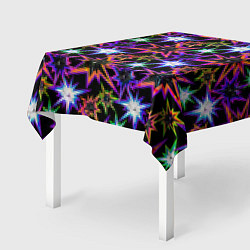 Скатерть для стола Неоновые звезды на черном, цвет: 3D-принт — фото 2