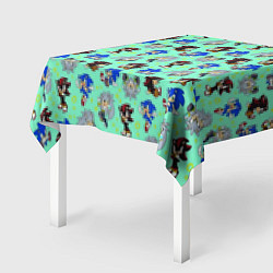 Скатерть для стола Ежик Соник и его друзья, цвет: 3D-принт — фото 2