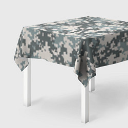 Скатерть для стола Камуфляж серый пиксель, цвет: 3D-принт — фото 2
