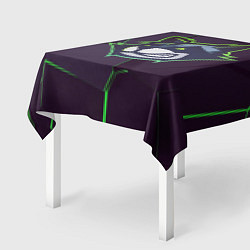 Скатерть для стола Морда енота с зелеными глазами, цвет: 3D-принт — фото 2