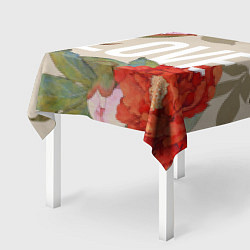 Скатерть для стола Love Любовь и цветы, цвет: 3D-принт — фото 2