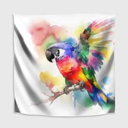 Скатерть для стола Разноцветный акварельный попугай, цвет: 3D-принт