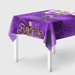 Скатерть для стола Барби в костюме скелета: паутина и фиолетовый дым, цвет: 3D-принт — фото 2