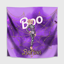 Скатерть для стола Барби в костюме скелета: паутина и фиолетовый дым, цвет: 3D-принт