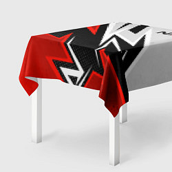 Скатерть для стола N7 mass effect - white and red, цвет: 3D-принт — фото 2