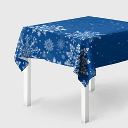 Скатерть для стола Текстура снежинок на синем фоне, цвет: 3D-принт — фото 2