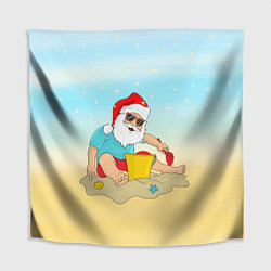 Скатерть для стола Дед Мороз на море, цвет: 3D-принт
