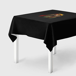 Скатерть для стола Лев хиппи с дредами на черном фоне, цвет: 3D-принт — фото 2
