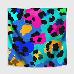 Скатерть для стола Радужный неоновый леопард, цвет: 3D-принт