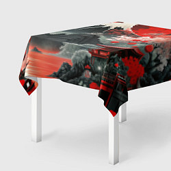 Скатерть для стола Горы и сакура Японии, цвет: 3D-принт — фото 2