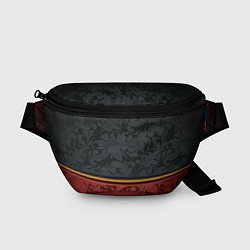 Поясная сумка Узоры Black and Red, цвет: 3D-принт