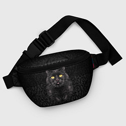 Поясная сумка Чёрный котик, цвет: 3D-принт — фото 2