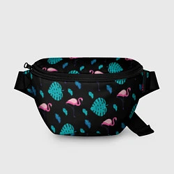 Поясная сумка Ночные фламинго, цвет: 3D-принт
