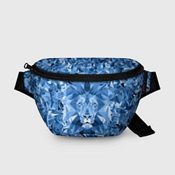 Поясная сумка Сине-бело-голубой лев, цвет: 3D-принт