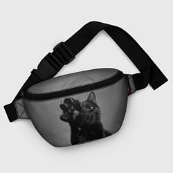 Поясная сумка Черный котик, цвет: 3D-принт — фото 2