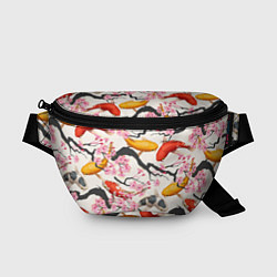 Поясная сумка Карпы кои в сакуре, цвет: 3D-принт