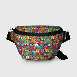 Поясная сумка Совы разноцветные, цвет: 3D-принт
