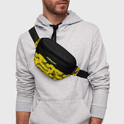 Поясная сумка Cyberpunk 2077: Black & Yellow, цвет: 3D-принт — фото 2