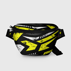 Поясная сумка Black yellow abstract sport style