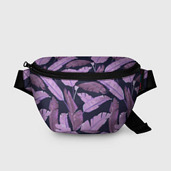 Поясная сумка Tropical leaves 4 purple, цвет: 3D-принт