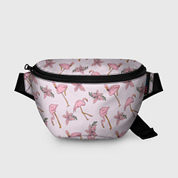 Поясная сумка Розовый фламинго, цвет: 3D-принт
