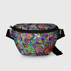 Поясная сумка Дудлы узор разноцветный хиппи
