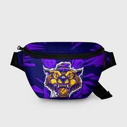 Поясная сумка Граффити Лев фиолетовый, цвет: 3D-принт