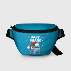 Поясная сумка Новогодний Baby Shark, цвет: 3D-принт