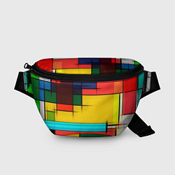 Поясная сумка Абстрактные фигуры цвета, цвет: 3D-принт