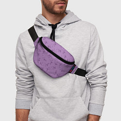 Поясная сумка Листья на фиолетовом фоне, цвет: 3D-принт — фото 2