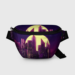 Поясная сумка Неоновый город, цвет: 3D-принт