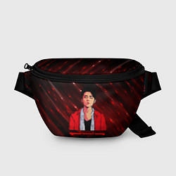 Поясная сумка BTS Red and black, цвет: 3D-принт