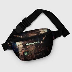 Поясная сумка Киберпанк - Город в паутинке, цвет: 3D-принт — фото 2