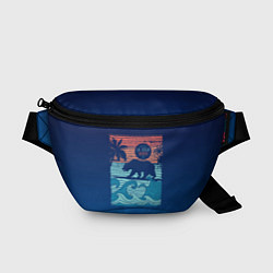 Поясная сумка Медведь на серфинге, цвет: 3D-принт