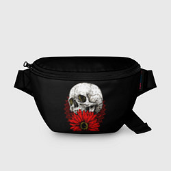 Поясная сумка Череп и Красный Цветок Skull