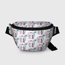 Поясная сумка Фиолетовые котики