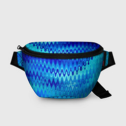 Поясная сумка Синий-голубой абстрактный узор