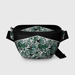 Поясная сумка Черно-зеленые каракули, цвет: 3D-принт