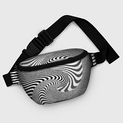 Поясная сумка Черно белый мозаичный узор, цвет: 3D-принт — фото 2