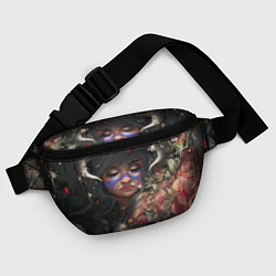 Поясная сумка Суккуб Демонесса в цветах, цвет: 3D-принт — фото 2