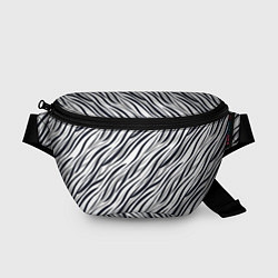 Поясная сумка Черно-белый полосатый тигровый