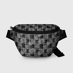 Поясная сумка Черно-серый клетчатый узор, цвет: 3D-принт